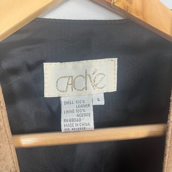 Vintage Genuine Leather Cache Vest size Large snake snap button western - Picture 2 of 6